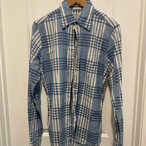 Blue and White plaid, GANT, Medium LS Button Casual Shirt